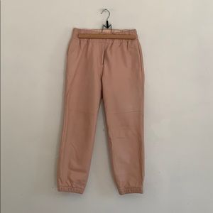 Gap Pink Leather Jogger Pants